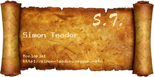 Simon Teodor névjegykártya